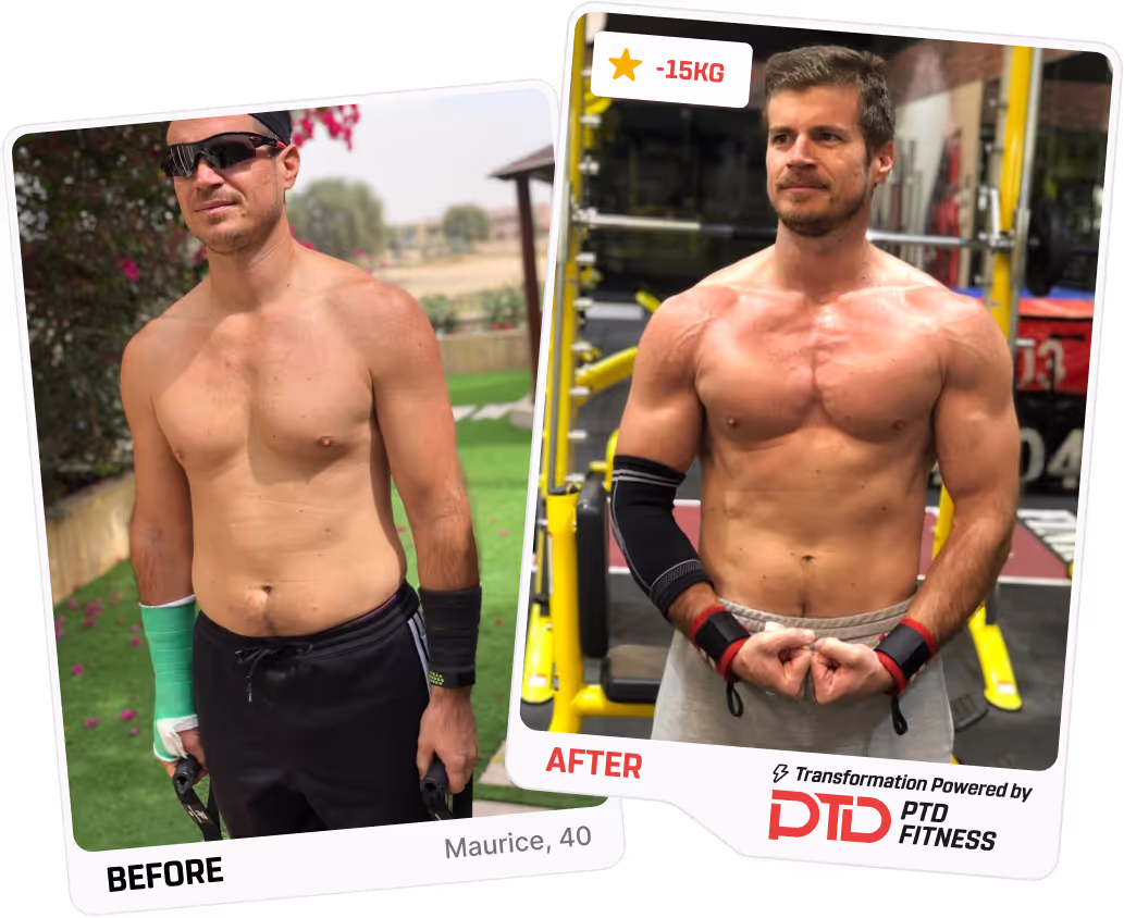 Before and after transformation showing how average physique turned into an athlete one
